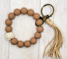 Load image into Gallery viewer, Boho Brown Wristlet Key Chain - Backwards Boutique