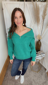 Amy's Zip Up Sweater - Backwards Boutique 