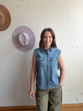 Load image into Gallery viewer, Liverpool Sleeveless Shirt with Pockets - Backwards Boutique