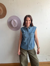 Load image into Gallery viewer, Liverpool Sleeveless Shirt with Pockets - Backwards Boutique