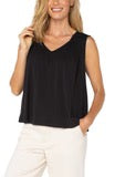 Load image into Gallery viewer, Liverpool \Sleeveless Shirred Detail Knot Top - Backwards Boutique