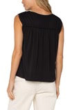 Load image into Gallery viewer, Liverpool \Sleeveless Shirred Detail Knot Top - Backwards Boutique