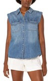 Load image into Gallery viewer, Liverpool Sleeveless Shirt with Pockets - Backwards Boutique