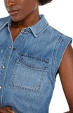 Load image into Gallery viewer, Liverpool Sleeveless Shirt with Pockets - Backwards Boutique