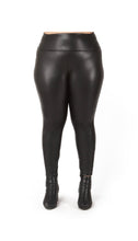 Load image into Gallery viewer, Dex Plus High Rise Black Coated Leggings - Backwards Boutique 