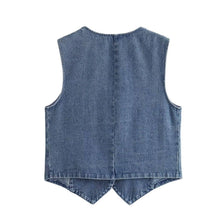 Load image into Gallery viewer, Katlyn’s Denim V-Neck Vest