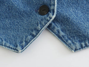 Kenzie’s Denim V-Neck Button Vest