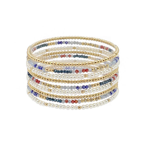 Amy’s Multi Crystal Set of 9 Stretch Bracelets