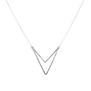 Agapantha Sari Double Triangle Necklace - Backwards Boutique 