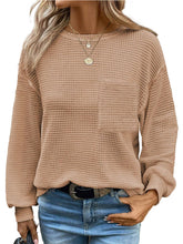 Load image into Gallery viewer, Waffle Solid Color Pocket Casual Top - Backwards Boutique 