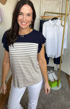 Load image into Gallery viewer, Meranda’s Striped Top - Backwards Boutique 