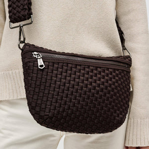 Woven Neoprene Crossbody Belt Bag - Backwards Boutique 