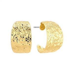 Tammy's Gold Textured Hoop Earrings