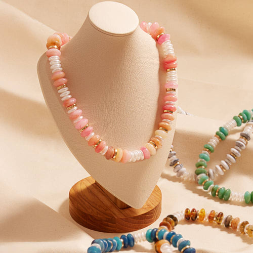 Mary’s Marbled Round Beaded Necklace