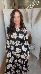 Stacy’s Fall Floral Dress - Backwards Boutique 