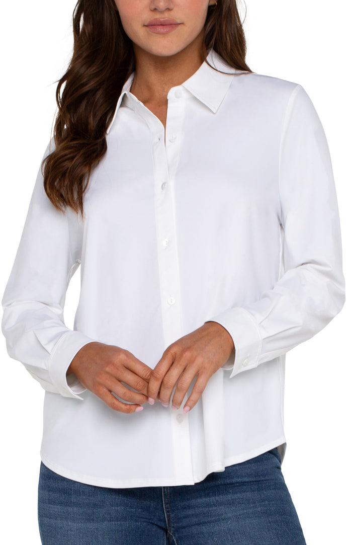 Liverpool White Button Down - Backwards Boutique 
