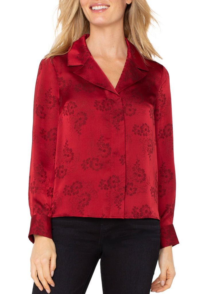 Liverpool Crimson Button Up - Backwards Boutique 