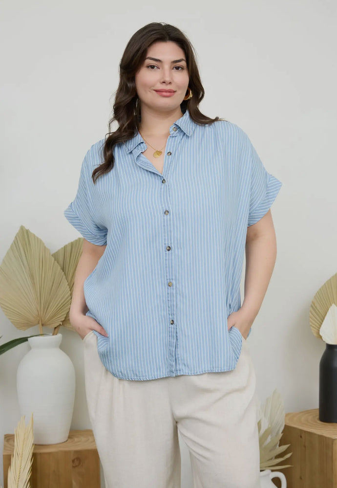 Heidi's Striped Chambray Top