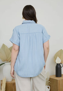 Heidi's Striped Chambray Top