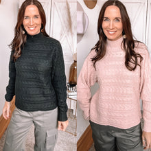 Load image into Gallery viewer, Hannah’s Cable Sweater - Backwards Boutique 