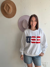 Load image into Gallery viewer, Z Supply Oversized USA White Sweatshirt