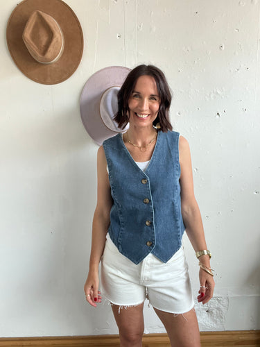 Katlyn’s Denim V-Neck Vest