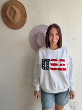 Load image into Gallery viewer, Z Supply Oversized USA White Sweatshirt