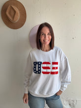 Load image into Gallery viewer, Z Supply Oversized USA White Sweatshirt