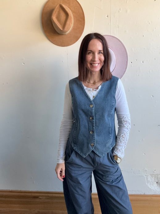 Katlyn’s Denim V-Neck Vest