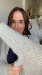 Sophie’s Eyelash Sweater Cardigan - Backwards Boutique 
