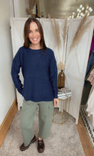 Load image into Gallery viewer, Joan’s Navy Pullover - Backwards Boutique 