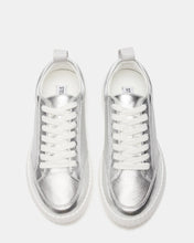 Load image into Gallery viewer, Steve Madden Shock Silver Sneakers - Backwards Boutique 