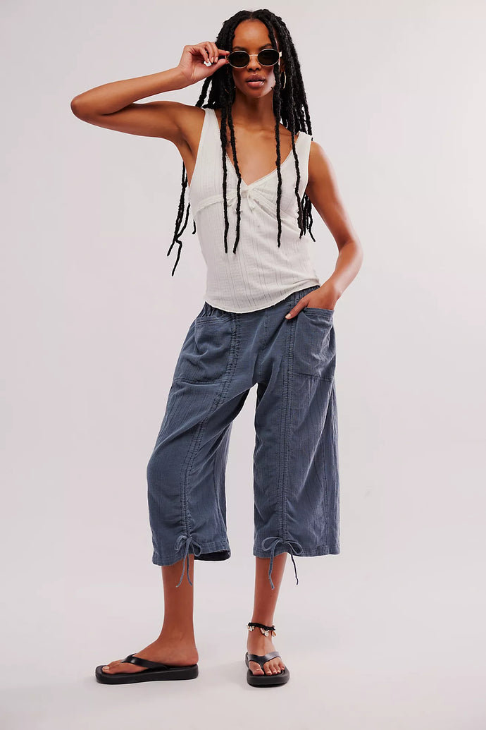 We The Free People Gianna Ruched Gaucho Pull On Pants