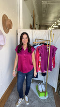 Load image into Gallery viewer, Liverpool Fuchsia Kiss Dolman Blouse - Backwards Boutique 
