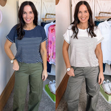 Load image into Gallery viewer, Martha&#39;s Striped Top - Backwards Boutique 