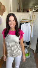 Load image into Gallery viewer, Meranda’s Striped Top - Backwards Boutique 