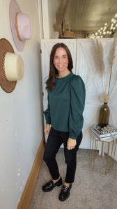 Sarah's Emerald Blouse - Backwards Boutique 