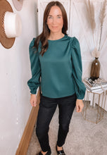 Load image into Gallery viewer, Sarah&#39;s Emerald Blouse - Backwards Boutique 