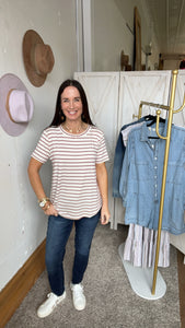 Mary's Striped Tee - Backwards Boutique 