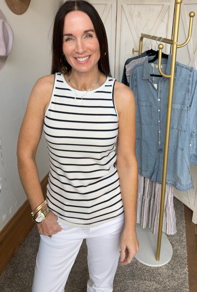 Lindsey’s Striped Tank - Backwards Boutique 