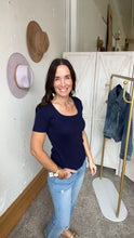Load image into Gallery viewer, Heather’s Navy Top - Backwards Boutique 