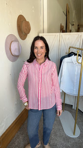 Dylan Striped Taylor Button Down - Backwards Boutique 