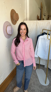 Dylan Striped Taylor Button Down - Backwards Boutique 