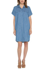 Load image into Gallery viewer, Liverpool Belted Shirt Dress - Backwards Boutique 