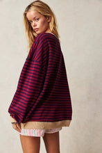 Load image into Gallery viewer, We The Free People Classic Striped Oversized Crew