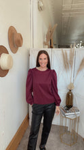 Load image into Gallery viewer, Arial&#39;s Burgundy Blouse - Backwards Boutique 