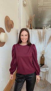 Arial's Burgundy Blouse - Backwards Boutique 