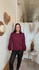 Arial's Burgundy Blouse - Backwards Boutique 