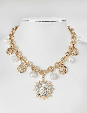 Sarah's Pearl and Charm Necklace