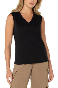 Liverpool SleevelessV Neck Knit Top